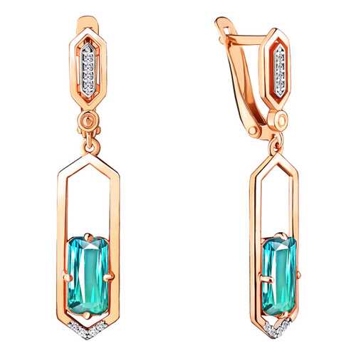 Серьги Aquamarine 4716488А.6 в Красно Золото