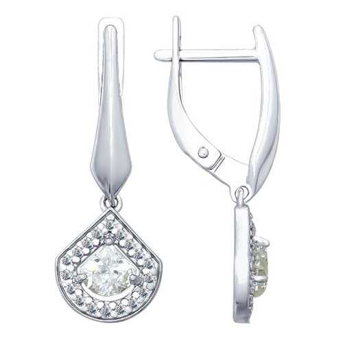 Серьги SOKOLOV из серебра со Swarovski Zirconia 89020092 в Красно Золото